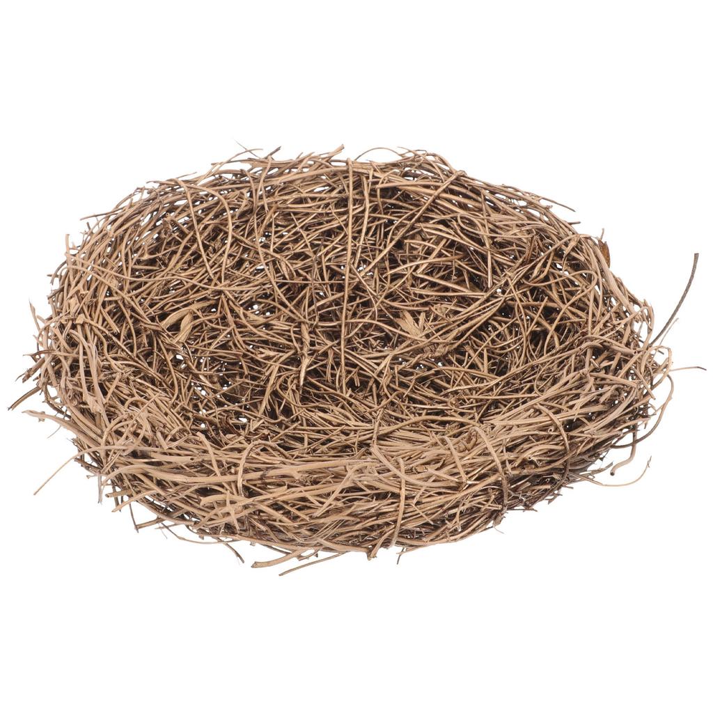 Artificial Rattan Bird Nest Ornament Decorative Spring Nest Photo Prop for Easter Party Home Garden Decoration Craft Project