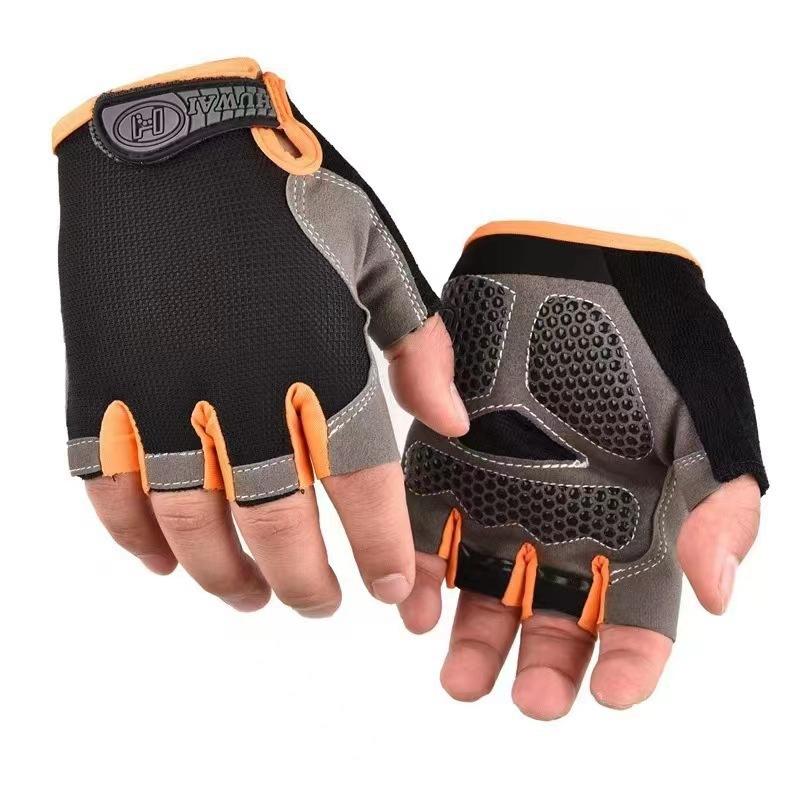 Cycling Gloves Half Finger Men and Women Summer Non-slip Wear-resistant Sunscreen Road Bike Motorcycle Palm Pad Thickened Silicone Shock Absorption