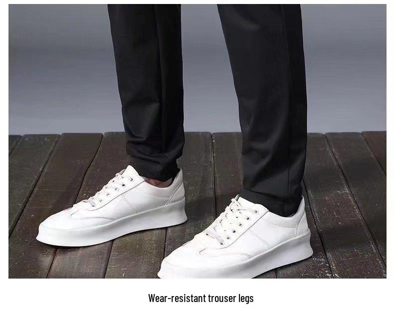 Men's Summer Ice Silk Embroidered Casual Sports Pants - Loose Fit, Trendy, All-Match, Straight, Large Size