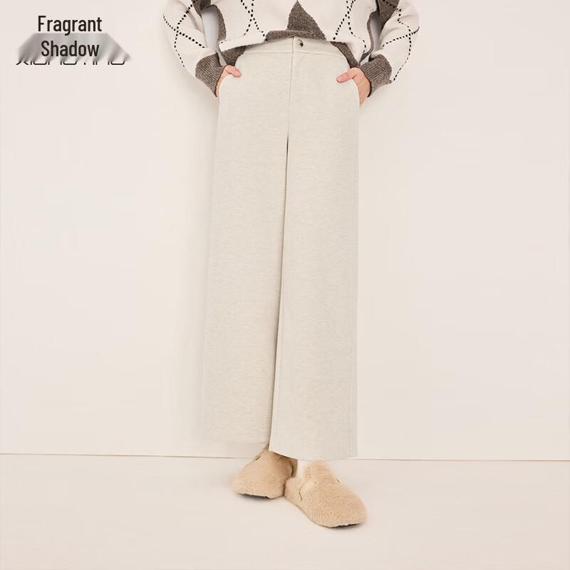 Women s High-Waisted Wool Blend Wide-Leg Trousers L