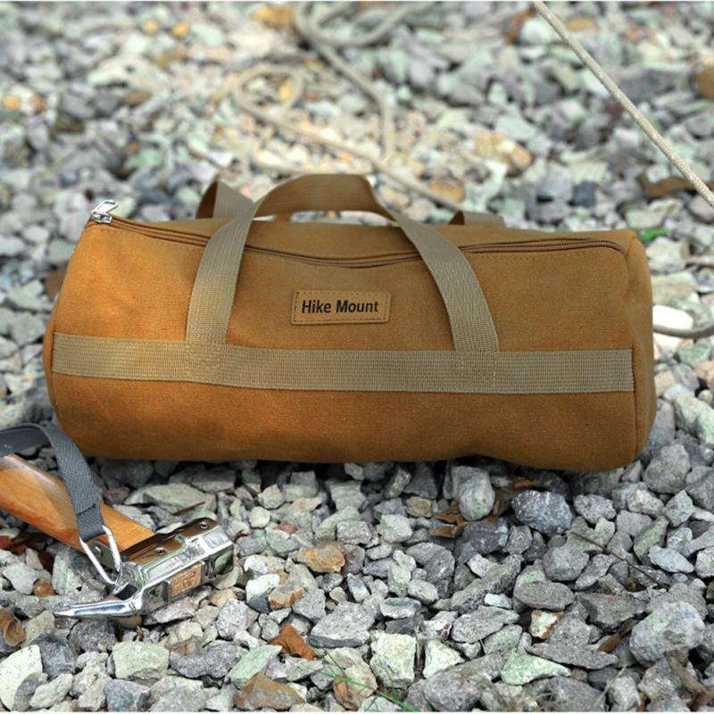 Cylinder Canvas Sundries Storage Bag Portable Thickened Large-capacity Tool Bag Outdoor Camping Tool