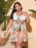 2024 European-American Sexy Backless Plus Size Slimming One-Piece Swimsuit for Women