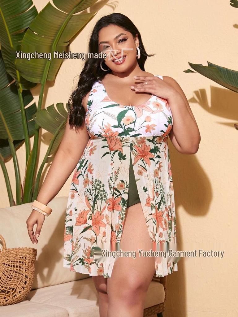 2024 European-American Sexy Backless Plus Size Slimming One-Piece Swimsuit for Women
