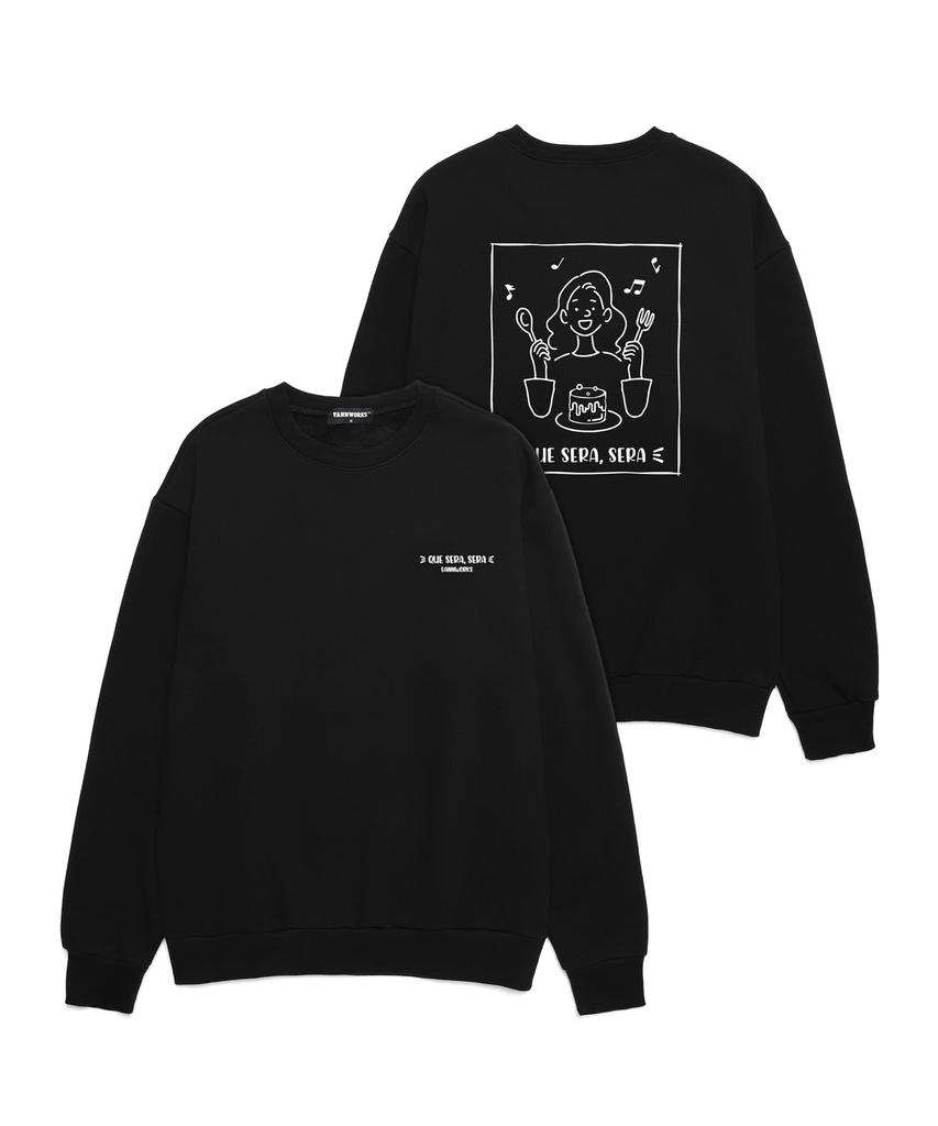 VANNWORKS Que Sera Sera Woman Ver Oversized Sweatshirt (Vncts105) Black