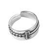 Vintage European American Twisted Braided Ot Buckle Ring For Women In 925 Silver