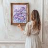 Crystal Pearl Painting 5D DIY Frame Decoration Painting Purple Flowers Home Wall Decoration Transparent Pearl Gemstone Painting Picture Art Crafts