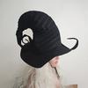 Strange Dress Hat for Women - Black Witch Hat with Pointed Brim & Swirling Design,Premium Fabric Costume Accessory for Halloween