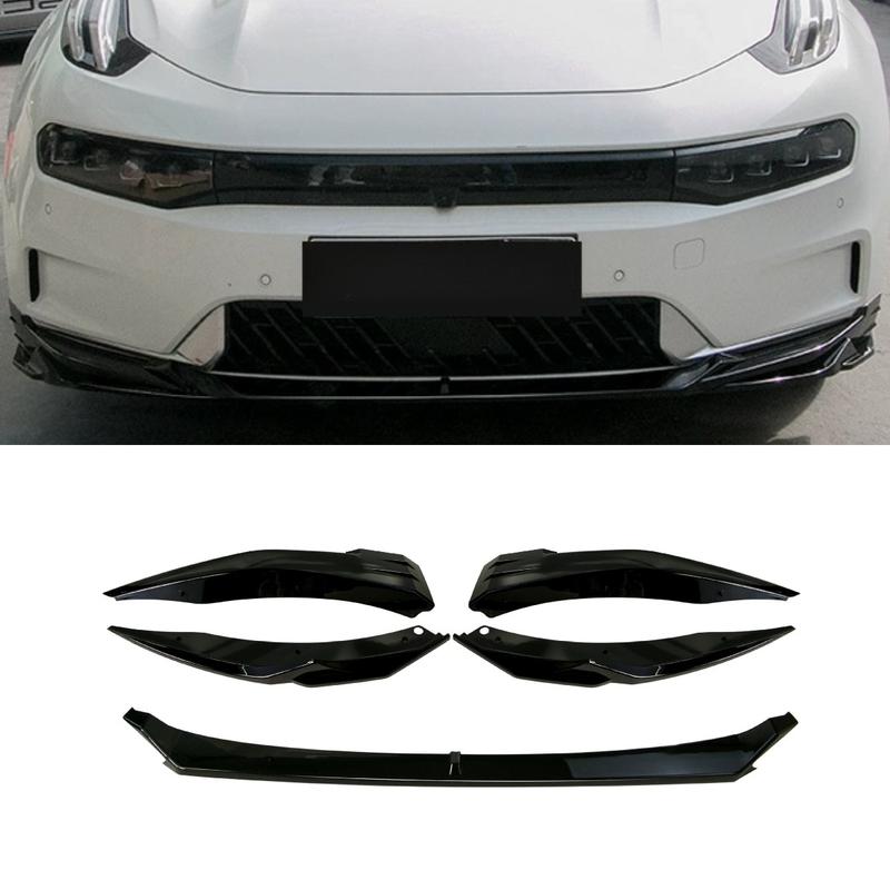 Car Front Bumper Lip Spoiler Side Splitter Deflector Guards Bumper Protector For ZEEKR 001 Body Kit Car Accessories Glossy Black