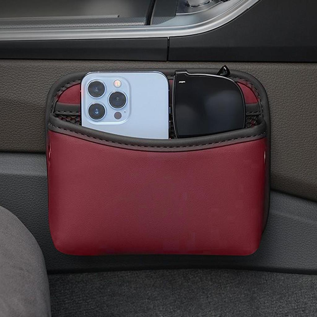 Automotive Consoles Organizers Small PU Leather Auto Organization Car Bag Organizer for Road Trip Travel Camping Long Drive