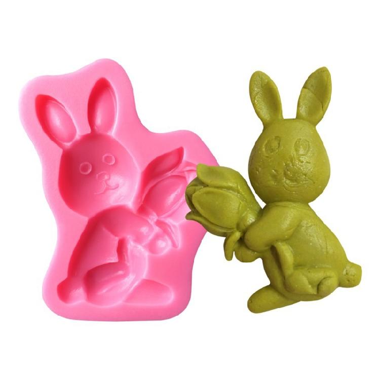 Rabbit Silicone Bakeware Mold for Baking Easter Day Party Corrosion Resistance