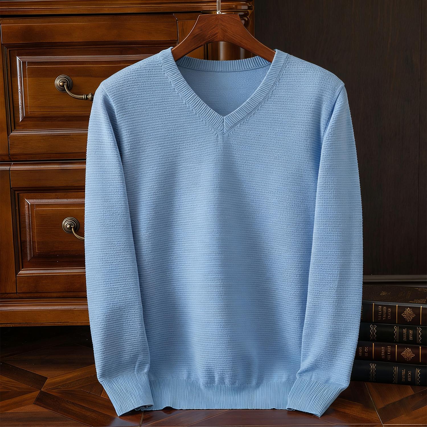 

Чоловічий жіночий високоякісний в’язаний светр осінь-зима Пуловер з V-подібним вирізом Топи з довгими рукавами Блуза Формальний одяг Сорочки Майки для чоловіків 3XL