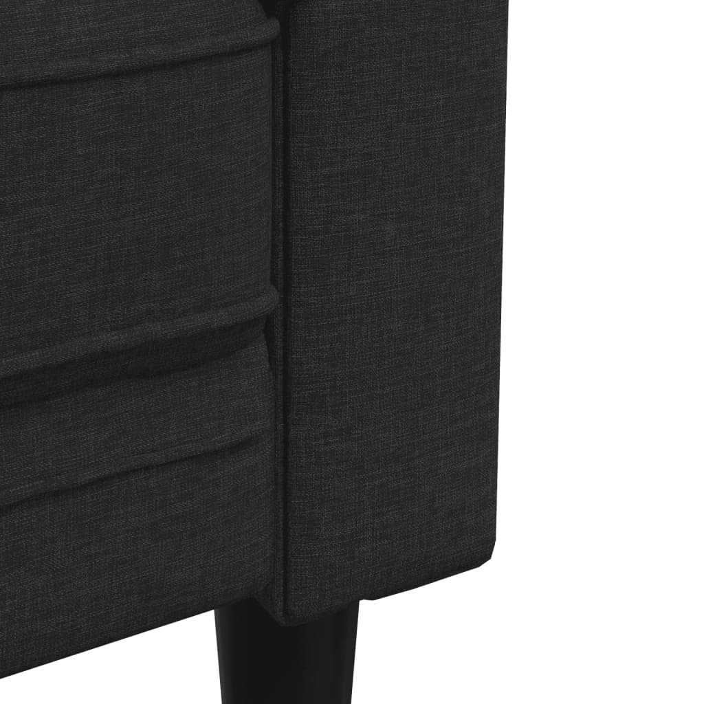 2 Piece Sofa Set Black Fabric