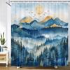 Forest Scenery Shower Curtain Bath Curtain Polyester Fabric Green Misty Printed Bathroom Curtains For Home Decoration Curtain