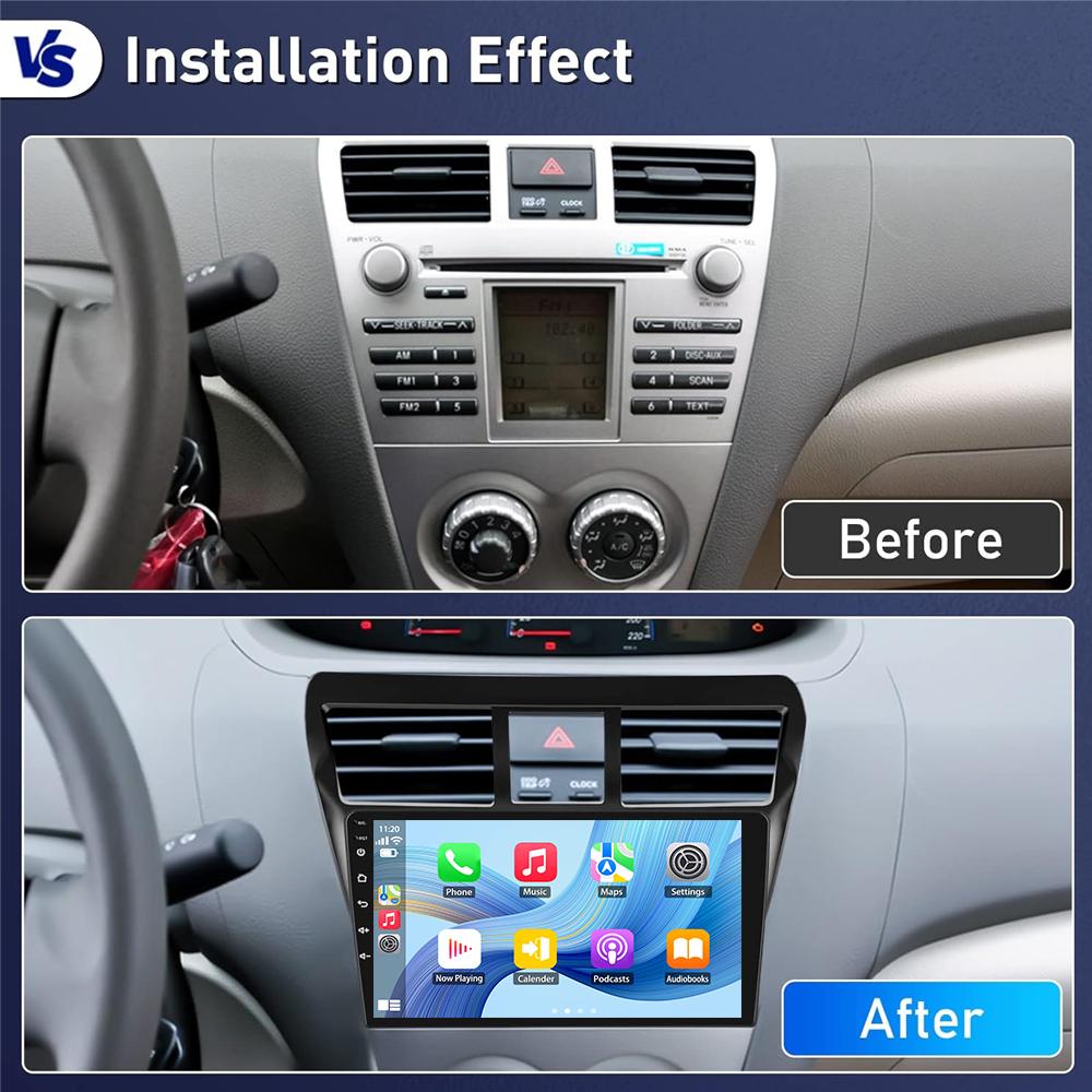 Android 13 Radio For Toyota VIOS Yaris 2007 2008 2009 2010-2012 Car stereo Multimedia Player Carplay Auto GPS navigation 2DIN