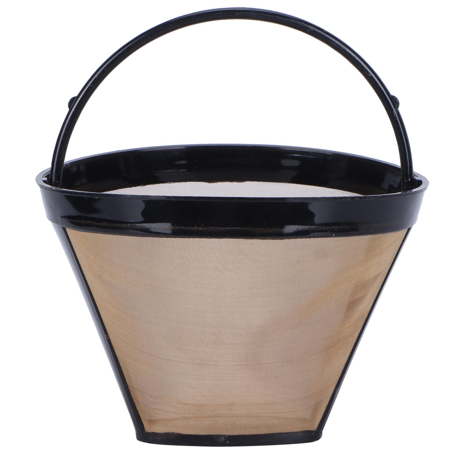

Stainless Steel Coffee Filter Coffee Machine Reusable Cone Coffee Filter Strainer Gold