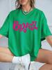 Y2K Pink Bratz Letter Prints Short Sleeve T-Shirts Womens Summer Cotton Tee Shirts Loose O-Neck Comfortable Tops Street Clothes