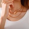 Designer Small Banana Geometric High Sense Women's Necklace Clavicle Chain Stainless Steel Gold Plated Jewelry