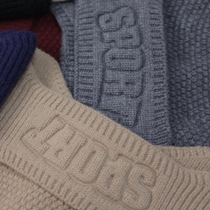 Winter Hat for Men Earmuffs Plus Fleece Wool Hat Warm Windproof Hat Knitted Hat Pullover Hat
