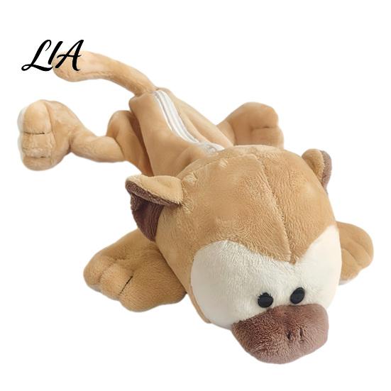 Soft Stuffed Pen Holder Plush Animal Pencil Case, Students Stationery Bag Case with Zipper, Large Capacity Multi-purpose Storage Pouch