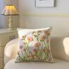 Spring Flower Embroidered Throw Pillowcase Cojines Canvas Towel Embroideried Sofa Square Cushion Cover Headboard Pillowcases