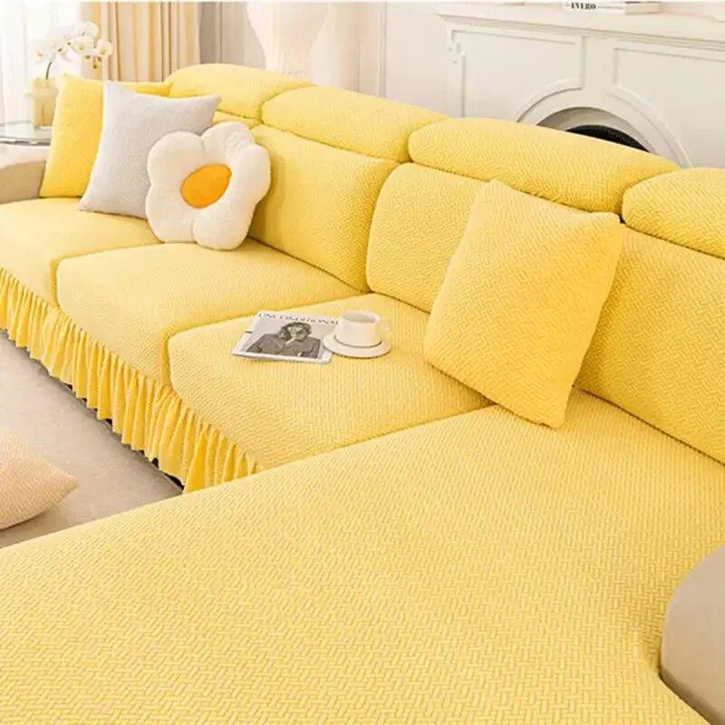 Rugalmas kanapé ülőhuzat szoknyával kombinált kanapé párna huzat All-inclusive csúszásmentes univerzális kanapé matrac