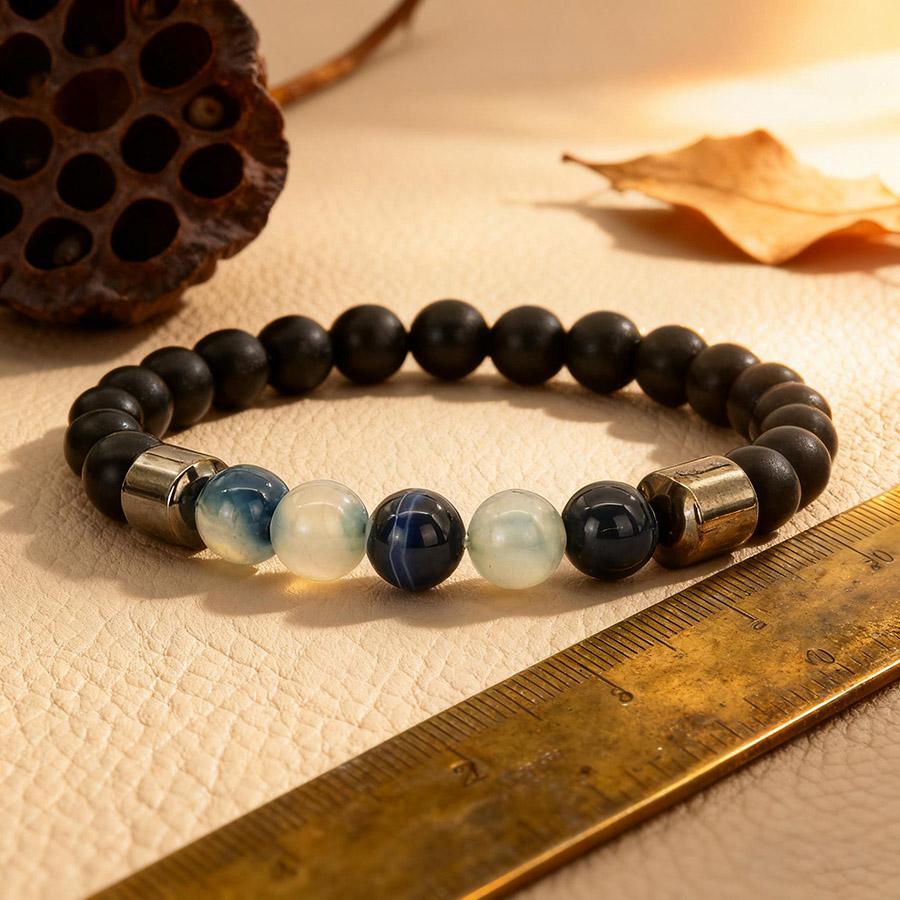 Unique Bicolor Chakra Stone Bracelet Unisex Matte Colorful Handmade Beaded Elastic Braslet Thanksgiving Day Couple Gift Pulseira