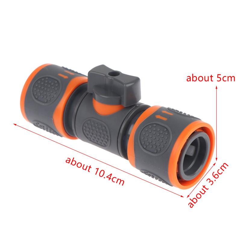1PC Universal Garden Hose Adapter Double-End Quick Connect with Shutoff Valve Rust Resistant Fitting for Garden Watering Car Cleaning