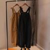 Hong Kong Style Retro Plus Size Overalls Overalls Female Students Loose Spring and Summer One-piece Wide-leg Pants Trend