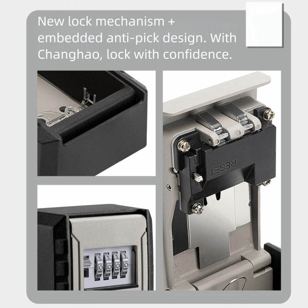 Large Capacity Combination Key Cabinet Metal Construction Zinc Zinc Alloy Padlock Key Case Office