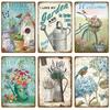 Metal Sign For Bar Home Wall Decor Art Tin Signs Flower Poster Gift Birds Vintage Metal Plaque Plates Decor Garden Flower Rul