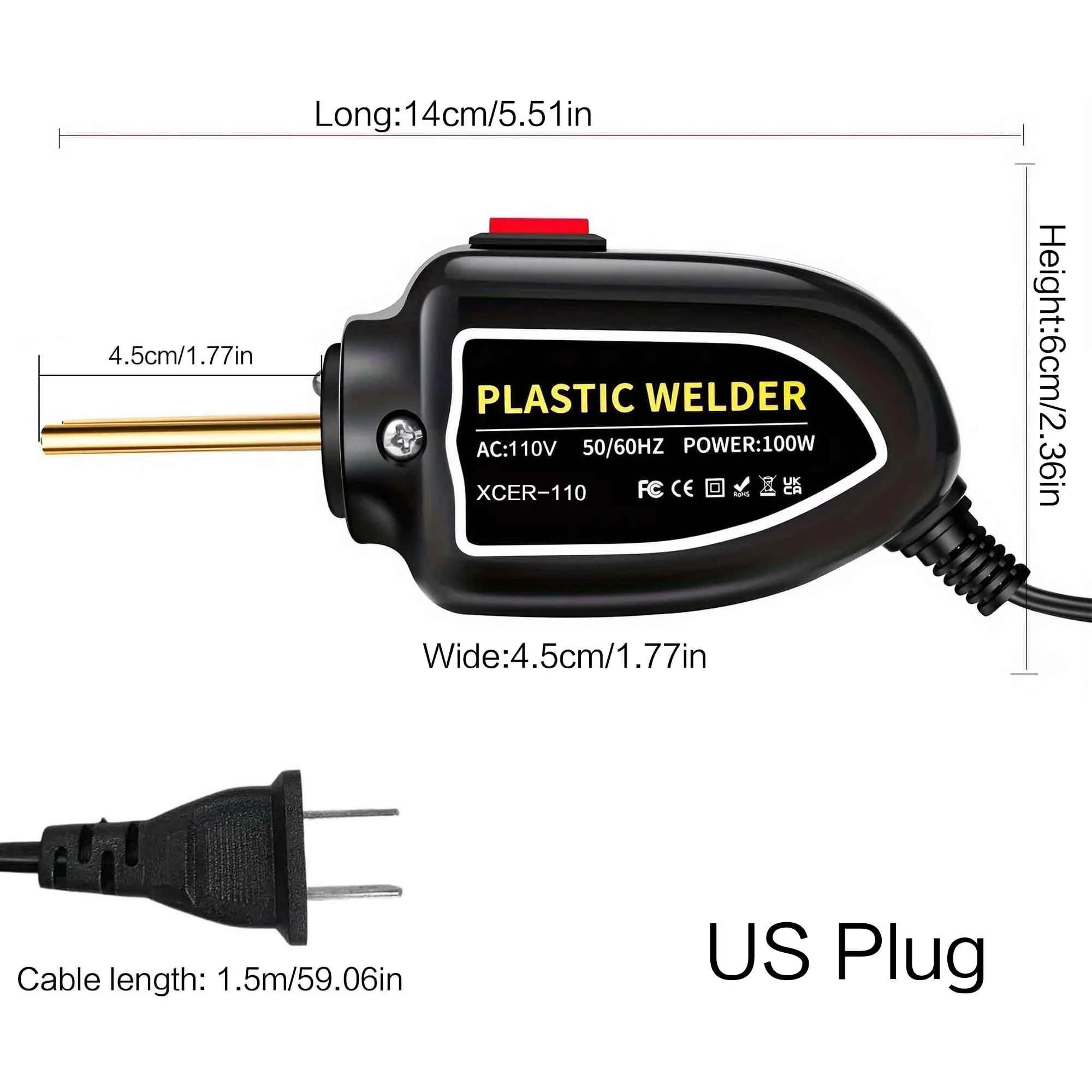 

1 Set 100W Plastic Welding Repair Kit Car Bumper Repair Machine Plastic Welder Nail Welding Tool 200 Free Nails