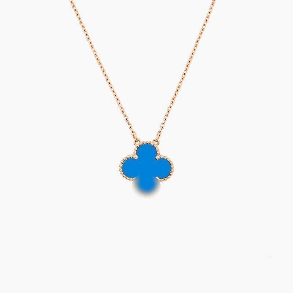 Four-leaf Clover Necklace for Women Natural White Mother-of-pearl Carnelian Sweater Chain