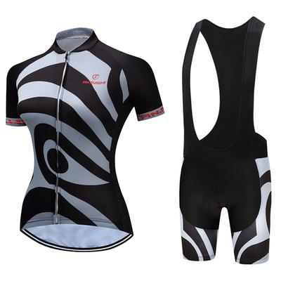 Summer Short Riding Bicycle Cycling Clothing Set Women Sport Jerseys Suits Black Bib Pants