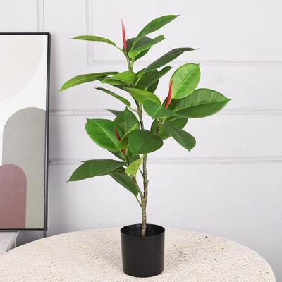 Artificial Rubber Tree - Indoor/Outdoor Decorative Faux Plant for Home or Balcony