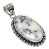 Dendrite Opal Gemstone Handmade 925 Sterling Silver Jewelry Pendant 2.05" SU-10778