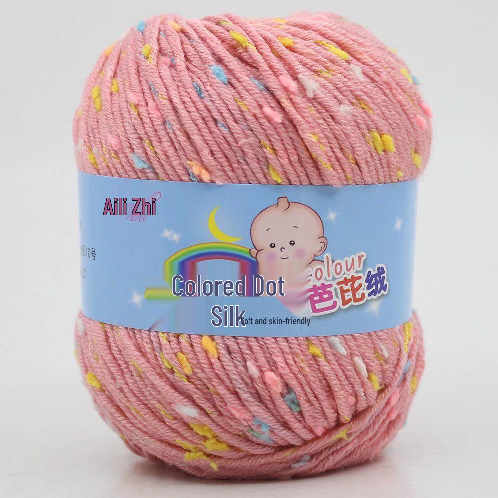 Pallina di Filato a Pois Colorati per Lavorazione a Maglia a Mano di Maglioni e Cardigan da Uomo e da Donna