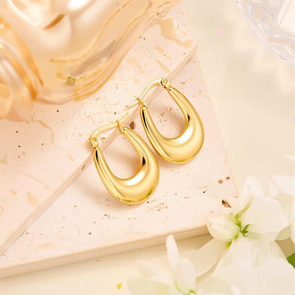 Raffinate Ear Cuff in Acciaio Titanio Oro 18k per Donna
