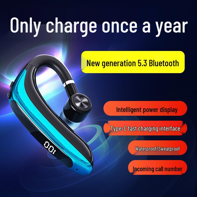M80 Digital Display Ear-hook Bluetooth Earbuds: Long Standby for Sports & Running