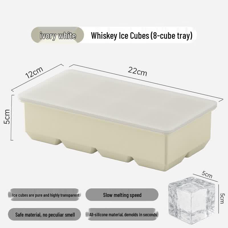Food-Grade Silicone Large Square Ice Cube Mold Storage Bin