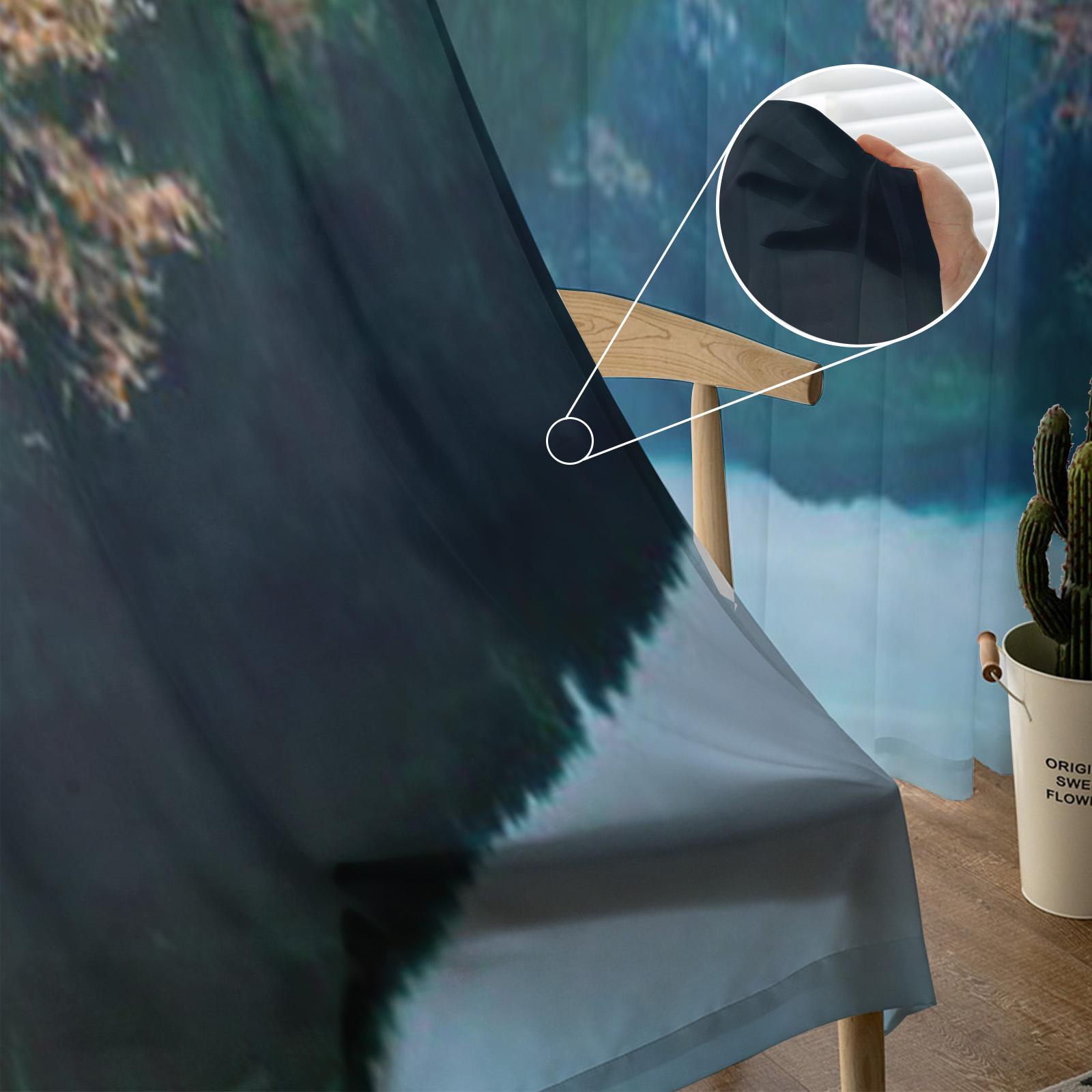 Зеркальное озеро Природный пейзаж Тюль Шторы для гостиной Прозрачная занавеска Спальня — фото 3