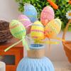 6Pcs Small Colored Foam Eggs with Stick For Festival Celebration Vase Arrangement and Basket Fillers And Art Craft