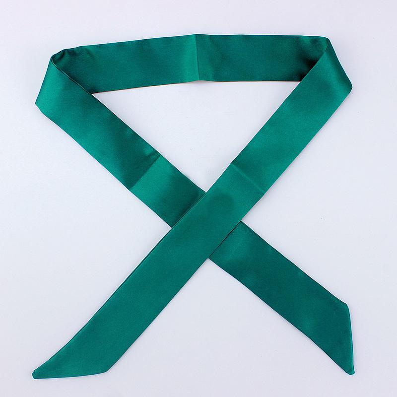4x100cm Satin Silk Narrow Scarf Neckerchief Solid Neck Scarves Long Silk Thin Scarf Tie Black Bag Ribbon Headbands Choker