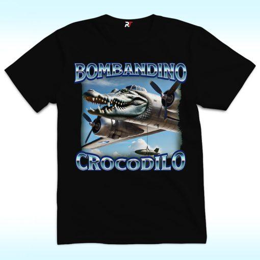 Men Women Print Bombardiro Crocodilo Crocodile Plane Bomber T Shirt Tee Cotton T-shirts Clothes