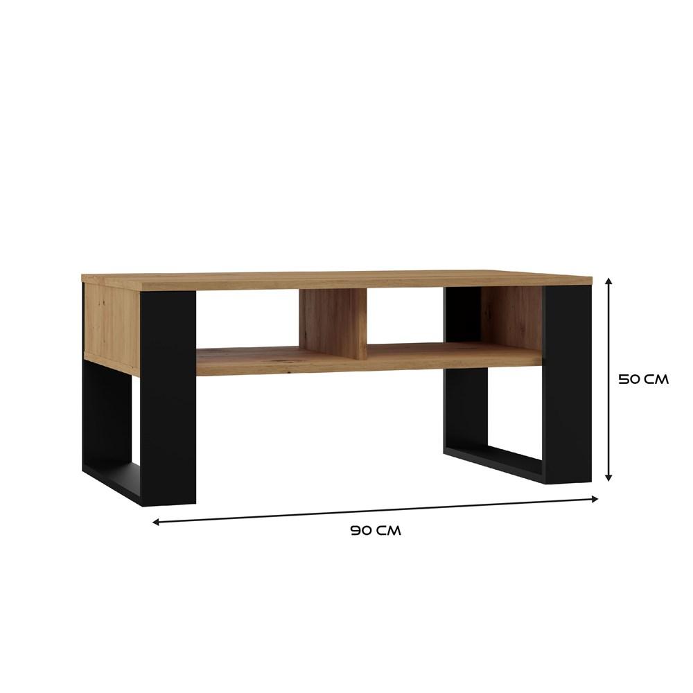 Coffee Table Modern 2P Artisan Oak / Black