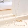 EFFIE QUEEN Stainless Steel 18k Gold Square Shell Chain Choker Necklace Natural Jewelry for Women Birthdays Party Gift STMN01