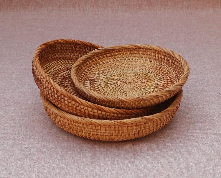 Koszyk na owoce z rattanu w stylu europejskim Stolik kawowy - Nowoczesny wystrój salonu