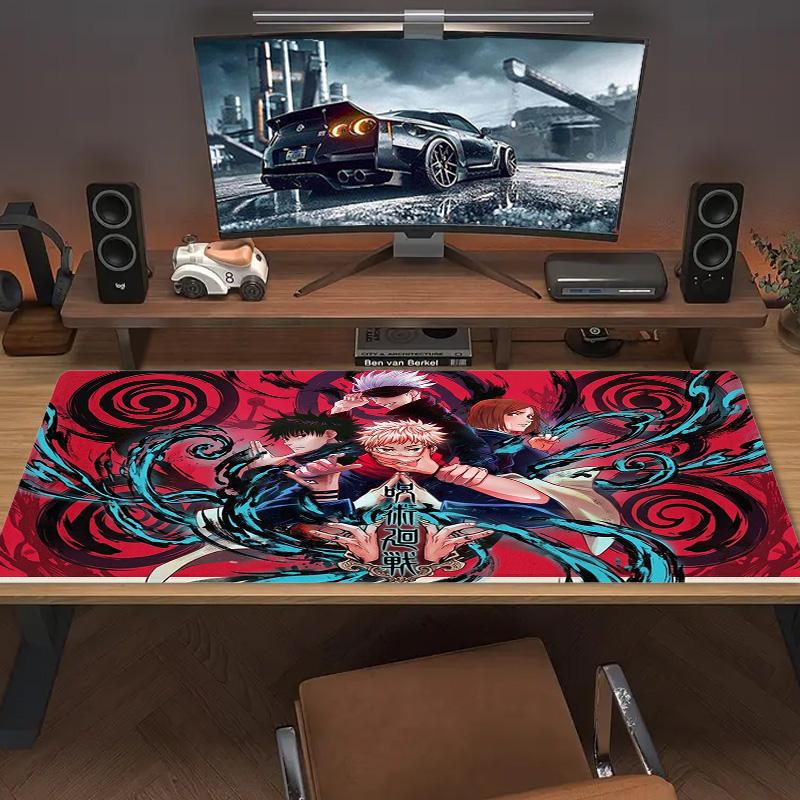 Jujutsu Kaisen Farb-Mauspad Großes Gaming-Tischkissen Rutschfestes Laptop-Tablet Großes Mauspads XXL Matte Mini-PC-Spielmatte Mit Verriegeltem Rand