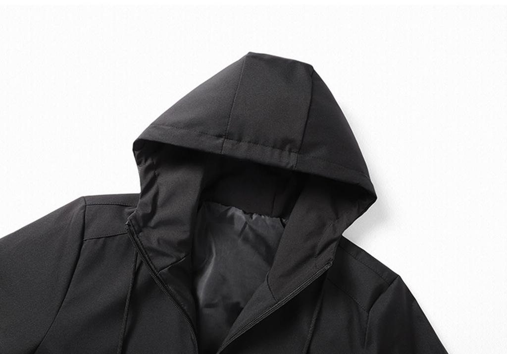 EASTEMPO Loose Solid Plus Size Men's Jacket, Autumn, Casual, Business, Stylish, Fit, Lightweight, Color, (L, Black)
