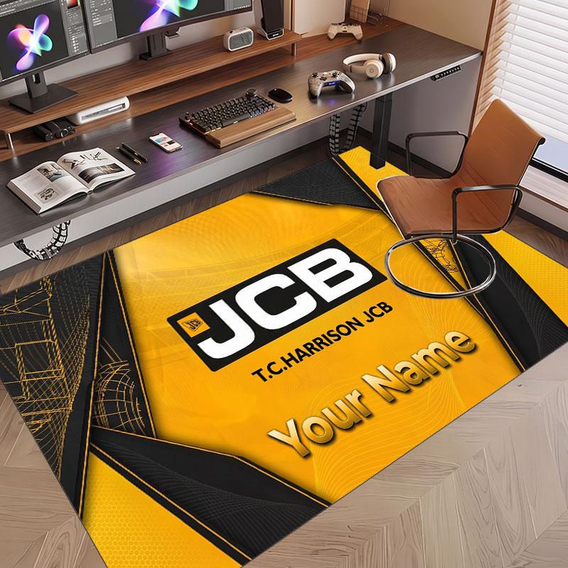 Tappeto Personalizzato Stampa Motivo JCB Nome Testo Morbido Antiscivolo Tappeto per Pavimento per Decorazione Interna della Casa