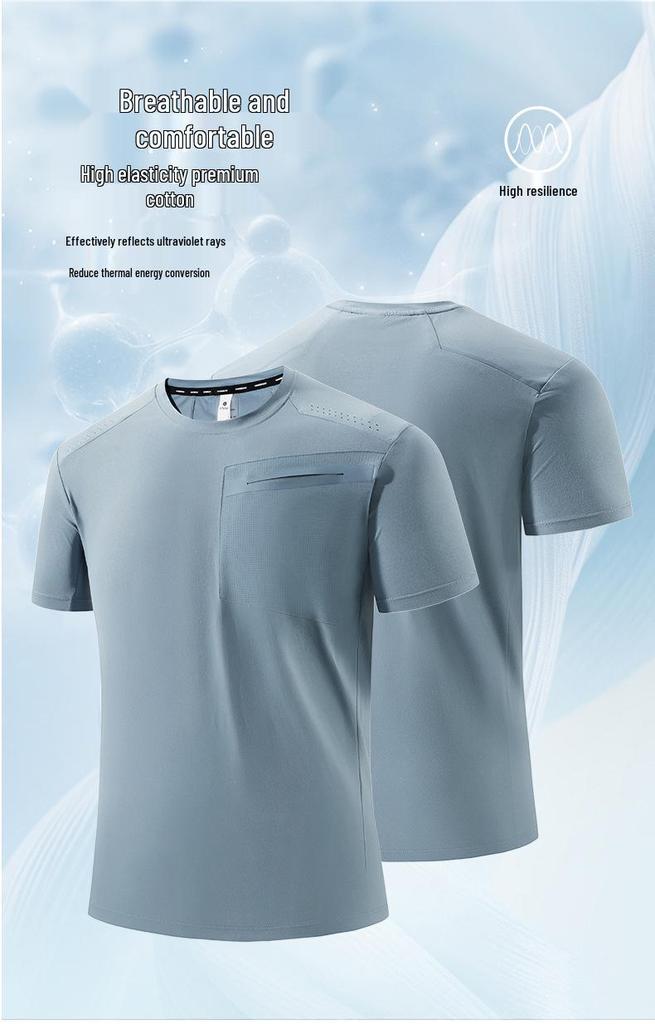 Men's Quick-Dry Breathable Fitness T-Shirt - Short Sleeve for Running & Exercise